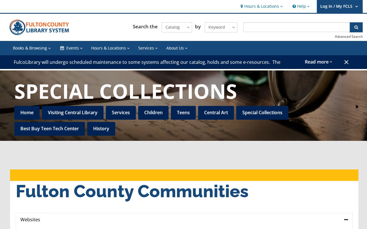 Fulton County Library local history collection for Sandy Springs research