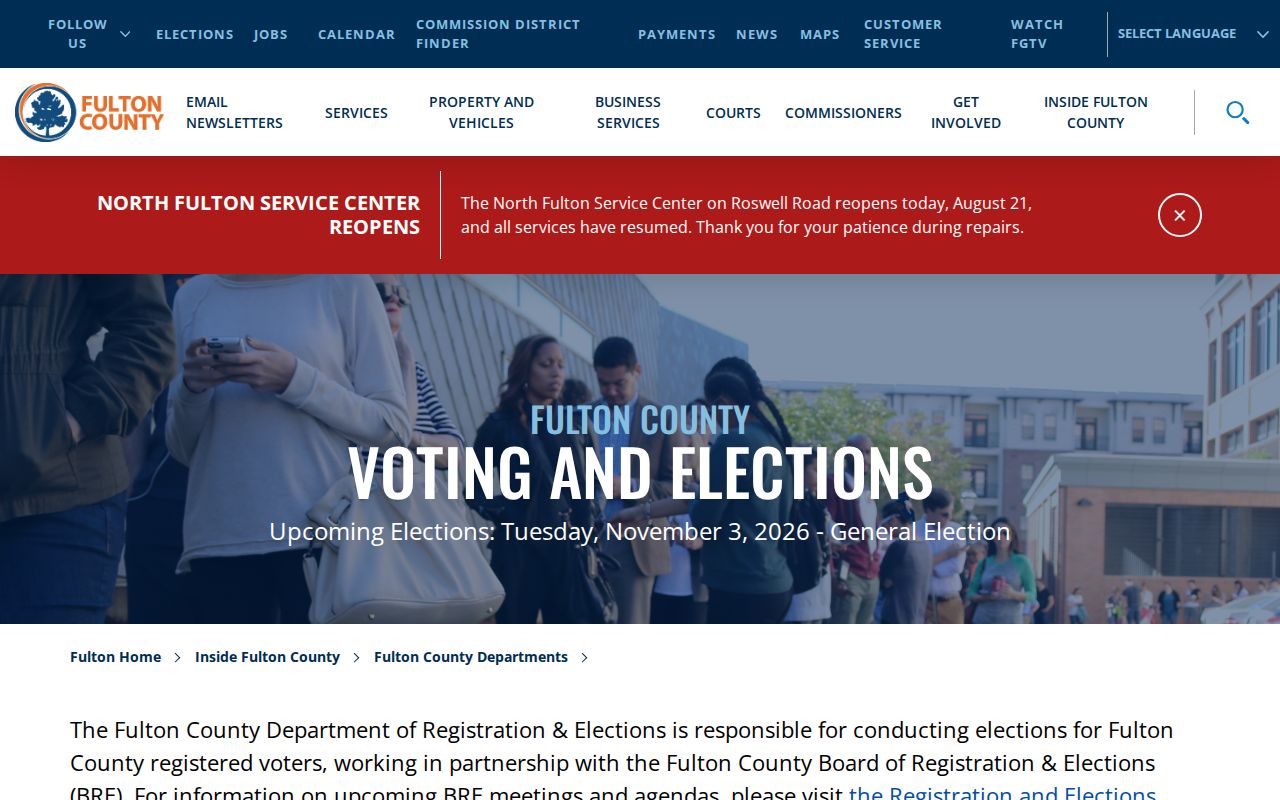 Fulton County elections services for lawful Sandy Springs voter record access