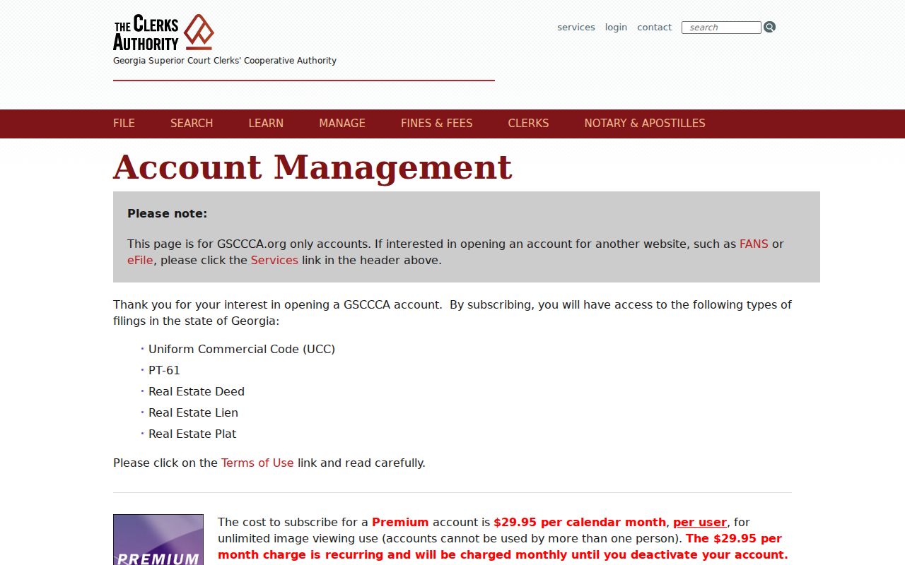 Sandy Springs previous residents GSCCCA deed image account access