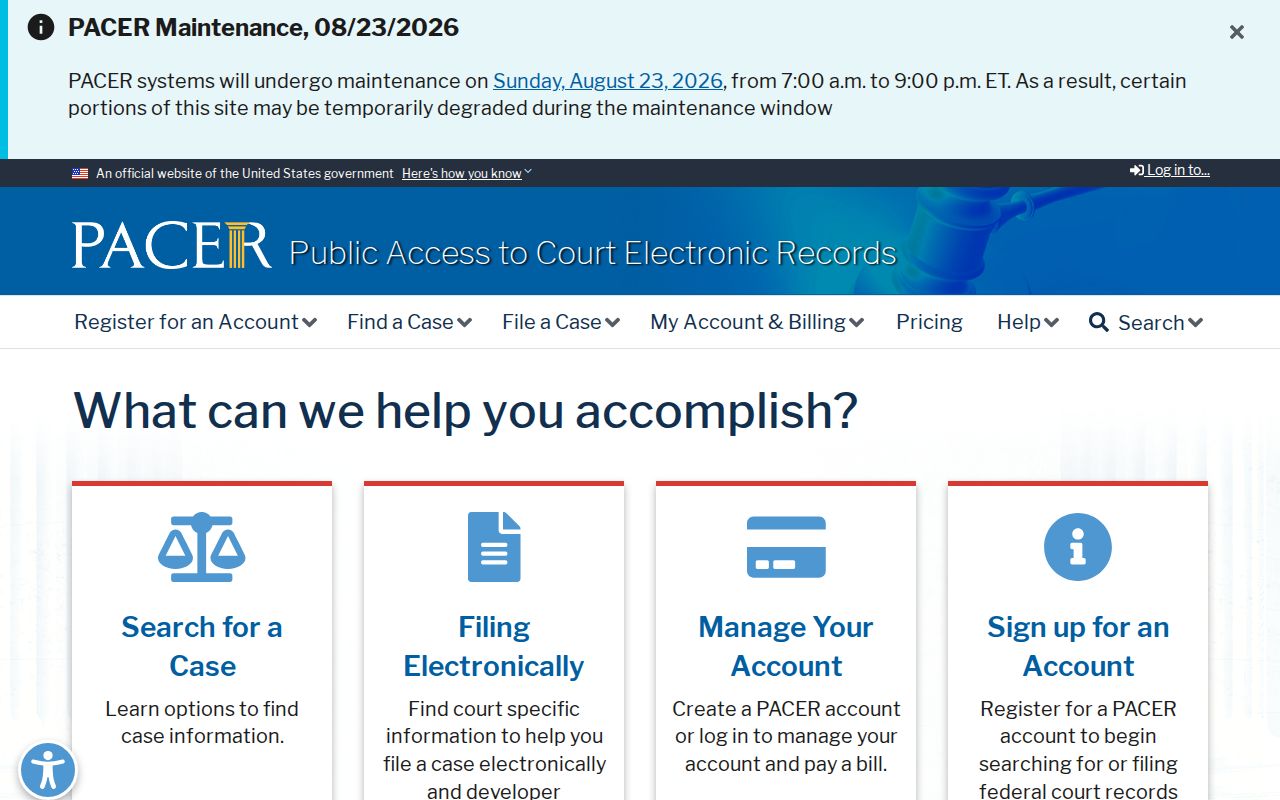 Sandy Springs previous residents PACER federal court records