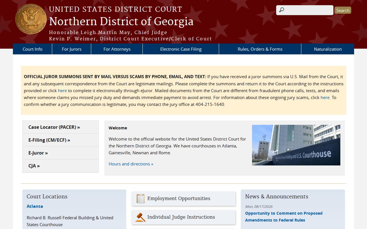 Sandy Springs previous residents Northern District of Georgia court