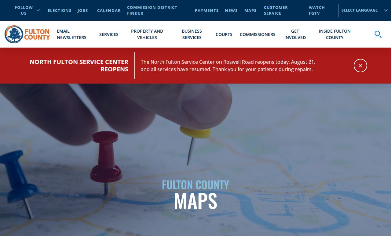 Sandy Springs street directory Fulton County maps page