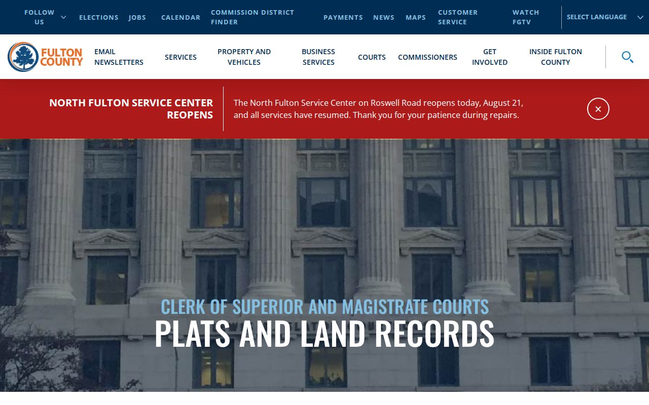 Sandy Springs street directory Fulton plats and land records office